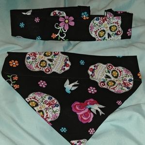 Dog bandana and matching head band